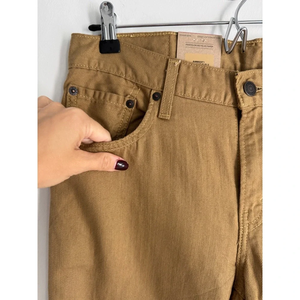 Levis Mens Brown Denim Pants Straight Leg 28x30 inseam: 29